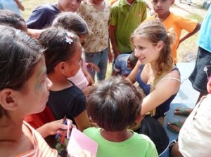 Allie with kids