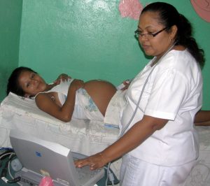 Martita in action doing an ultrasound